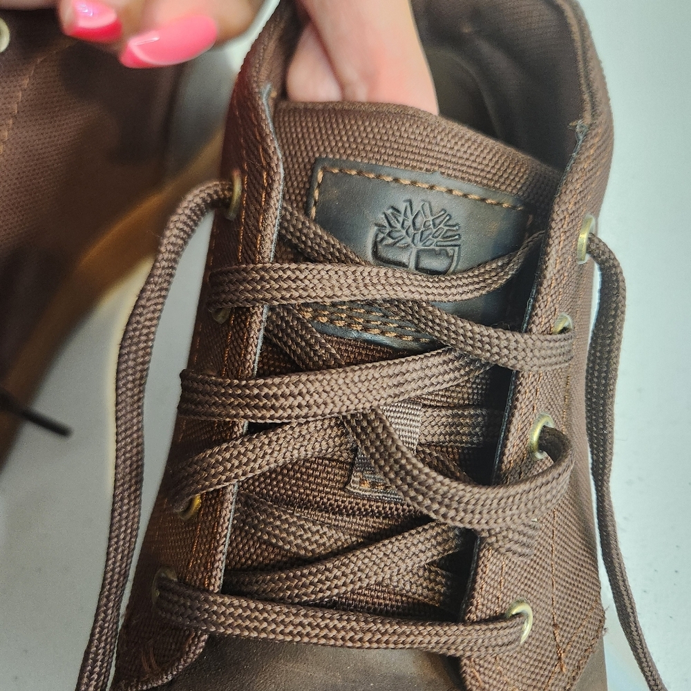 Timberland Groveton Chukka Boots Men’s Size 8 Brown Leather Canvas Lace Up - Picture 8 of 9